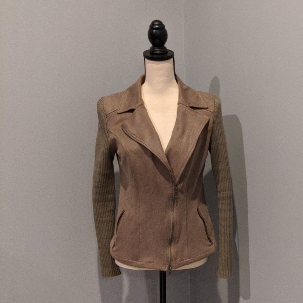 Monoreno | Faux Suede Sweater Jacket